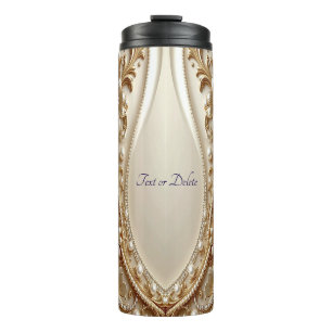 Elegant Gold Ornate Floral Thermal Tumbler