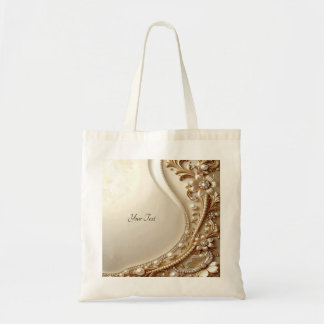 Elegant Gold Ornate Floral Tote Bag