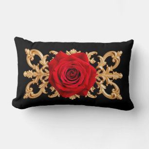 Elegant Gold Ornate Frame Lumbar Cushion