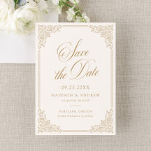 Elegant Gold Ornate Frame Vintage Wedding
