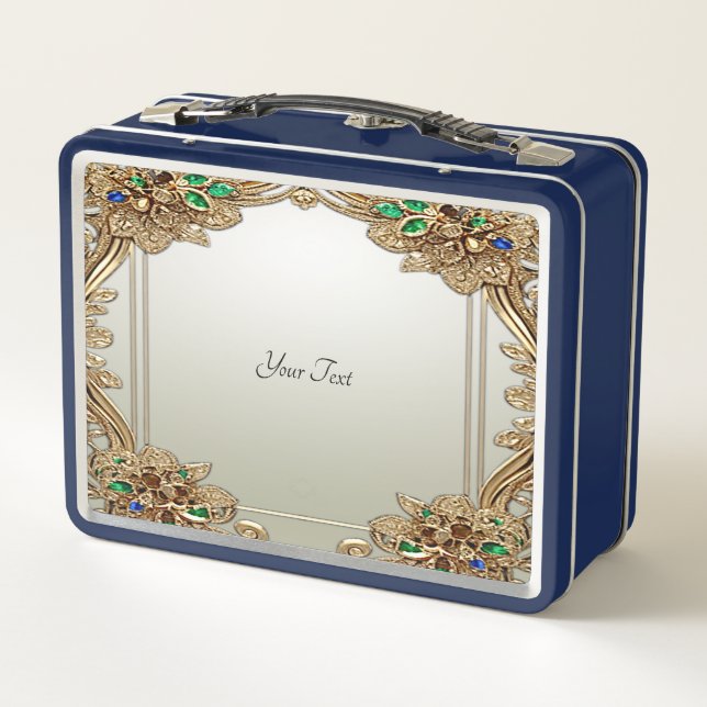 Elegant Gold Ornate Lunchbox (Back)