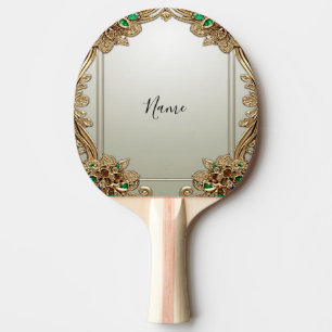 Elegant Gold Ornate Ping Pong Paddle