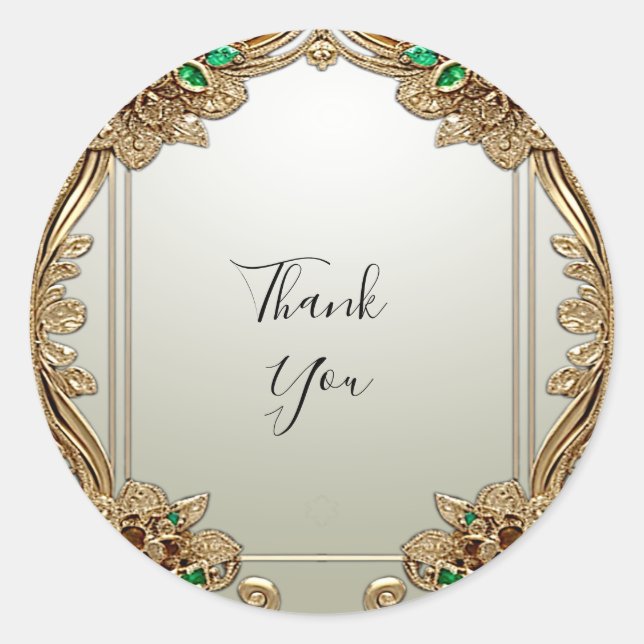 Elegant Gold Ornate Sticker (Front)