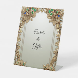 Elegant Gold Ornate Tabletop Signs