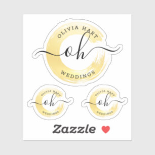 Elegant Gold Paint Swash Logo Custom Decal