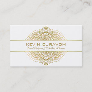 Elegant Gold Paisley Ornament Business Card