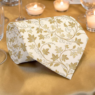 Elegant Gold Pattern Custom Necktie