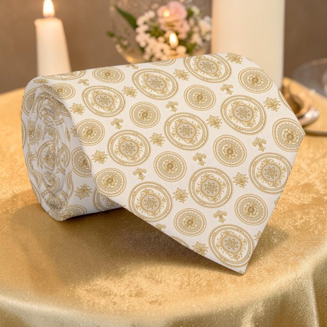 Elegant Gold Pattern Custom Necktie (Creator Uploaded)