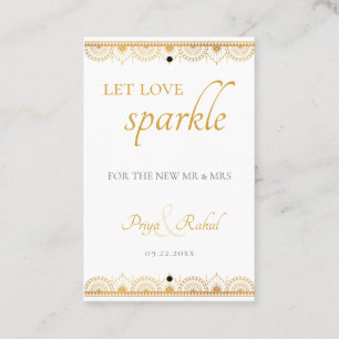 Elegant Gold Pattern Indian Wedding Sparkle Business Card