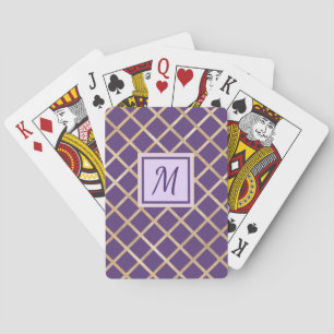 Elegant Gold Pattern Monogram Personalise Playing Cards