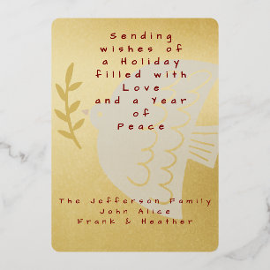 Elegant Gold Peace Dove Love Christmas