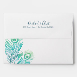 Elegant Gold Peacock Wedding Envelopes