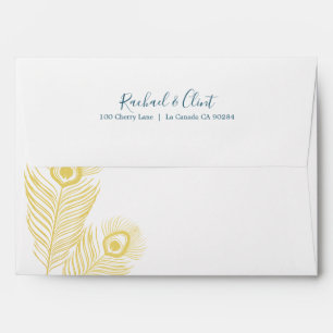 Elegant Gold Peacock Wedding Envelopes