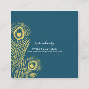 Elegant Gold Peacock Wedding RSVP Cards