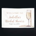 Elegant Gold Pearls and Prosecco Bridal Shower Banner<br><div class="desc">Announce the celebration in style with our Elegant Gold Pearls and Prosecco Bridal Shower Banner. Crafted with exquisite attention to detail, this banner exudes sophistication and charm. Each letter is adorned with shimmering gold accents and delicate pearls, creating an opulent backdrop for the occasion. With a touch of sparkling prosecco...</div>