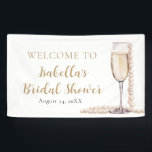 Elegant Gold Pearls and Prosecco Bridal Shower Banner<br><div class="desc">Announce the celebration in style with our Elegant Gold Pearls and Prosecco Bridal Shower Banner. Crafted with exquisite attention to detail, this banner exudes sophistication and charm. Each letter is adorned with shimmering gold accents and delicate pearls, creating an opulent backdrop for the occasion. With a touch of sparkling prosecco...</div>