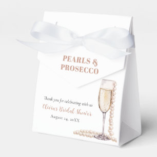 Elegant Gold Pearls and Prosecco Bridal Shower Favour Box