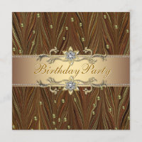 Elegant Gold Pearls Birthday Party Invitation