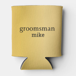 Elegant Gold Personalised Groomsmen Can Cooler