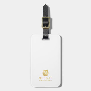 Elegant Gold Personalised Groomsmen Luggage Tag