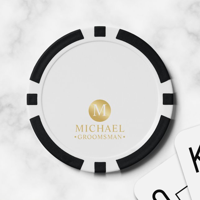 Elegant Gold Personalised Groomsmen Poker Chips (Creator Uploaded)