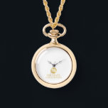 Elegant Gold Personalised Groomsmen Watch<br><div class="desc">Add a personal touch to your wedding with personalised groomsmen gift This gift features white monogram in gold circle element with name and title in gold classic serif font style on white background. Also perfect for best man, father of the bride and more. Please Note : The foil details are...</div>