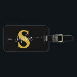 Elegant Gold Personalised Monogram Modern Simple Luggage Tag<br><div class="desc">Elegant Gold Personalised Monogram Modern Simple</div>