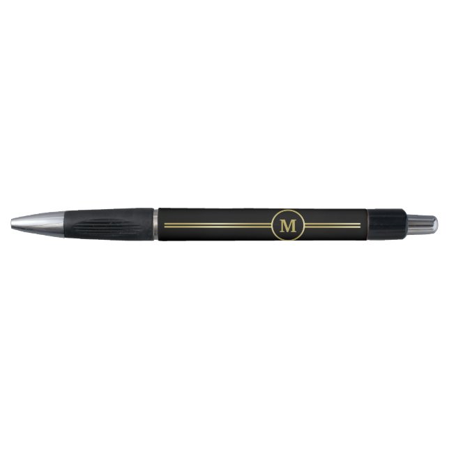 Elegant gold Personalised  Monogram on black  (Front)