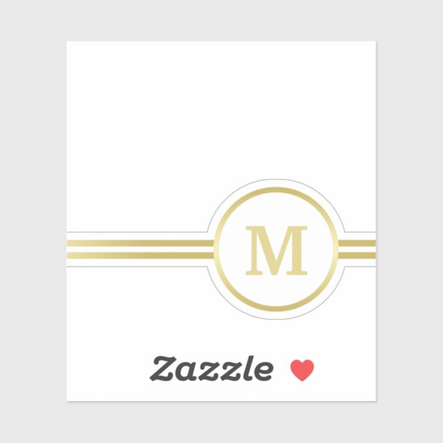 Elegant gold Personalised  Monogram on black  (Sheet)