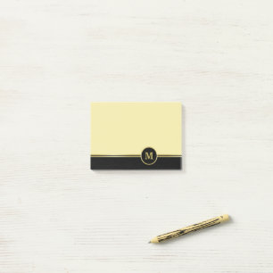 Elegant gold Personalised Monogram on Black Gold Post-it Notes