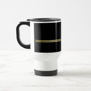 Elegant gold Personalised Monogram on black Travel Mug