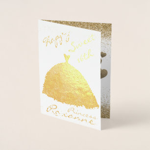Elegant Gold Personalised Sweet 16th Birthday Foil Card