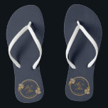 Elegant Gold Personalised Wedding | Flip Flops<br><div class="desc">For further customisation, please click the "Customise" button and use our design tool to modify this template. If the options are available, you may change text and image by simply clicking on "Edit/Remove Text or Image Here" and add your own. If you wish to have this design added to a...</div>