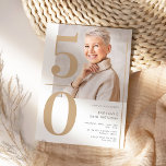 Elegant Gold Photo 50th Birthday Invitation<br><div class="desc">Elegant Gold Photo 50th Birthday Invitation</div>