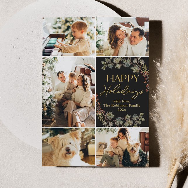 Elegant Gold Photo Christmas Holidays Card (Creator Uploaded)