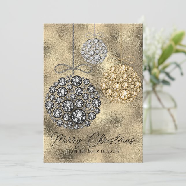 Elegant Gold Photo Merry Christmas  Holiday Card (Standing Front)