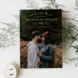 Elegant Gold Photo Save the Date