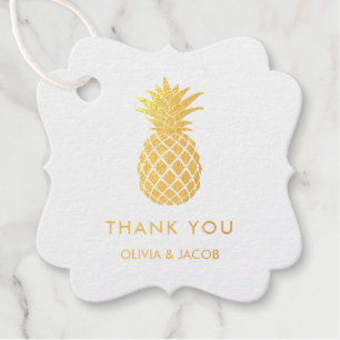 Elegant Gold Pineapple   Tropical Thank You Favour Tags