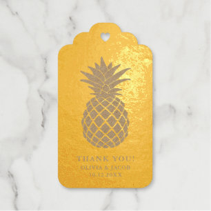 Elegant Gold Pineapple Wedding Thank You Gift Tags