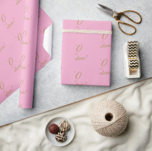 Elegant Gold Pink 50 Fabulous Birthday Wrapping Paper