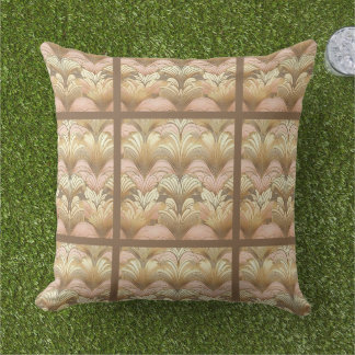 Elegant Gold, Pink and White Shell Pattern Cushion