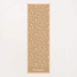 Elegant Gold Pink Foliage Leaves Pattern Zen Yoga Yoga Mat