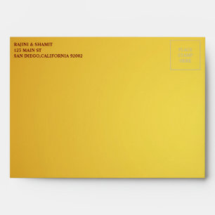 Elegant Gold Pink Paisley Indian Wedding Envelope