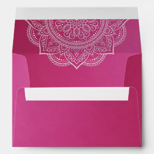 Elegant Gold Pink Paisley Indian Wedding Invitatio Envelope