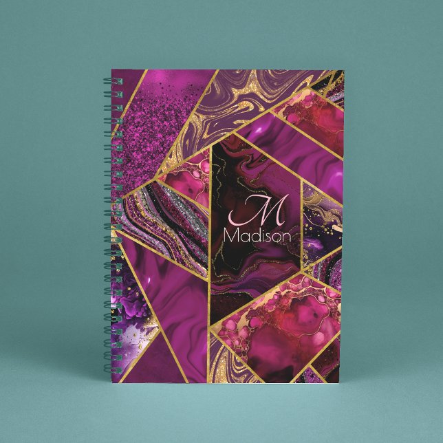 Elegant gold pink purple glitter girly sketchbook notebook (Creator Uploaded)