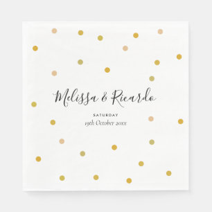 Elegant Gold Polka Dots Wedding Napkin