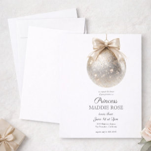 Elegant Gold Princess Birthday Invitation