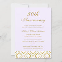 Elegant Gold & Purple 50th Wedding Anniversary
