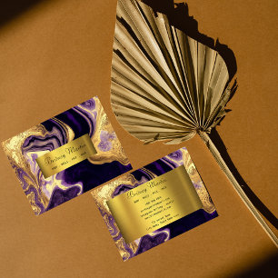 Elegant gold & purple  business card