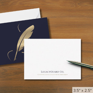 Elegant Gold Quill Card